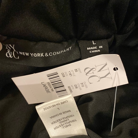 NEW YORK & CO - NWT - pocketed joggers: black sequin w elastic waist / cuffs - L - Picture 6 of 16